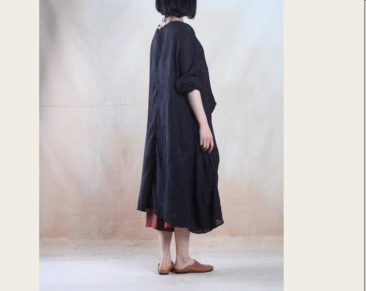 black linen caftan spring maxi dress casual gown holiday dress