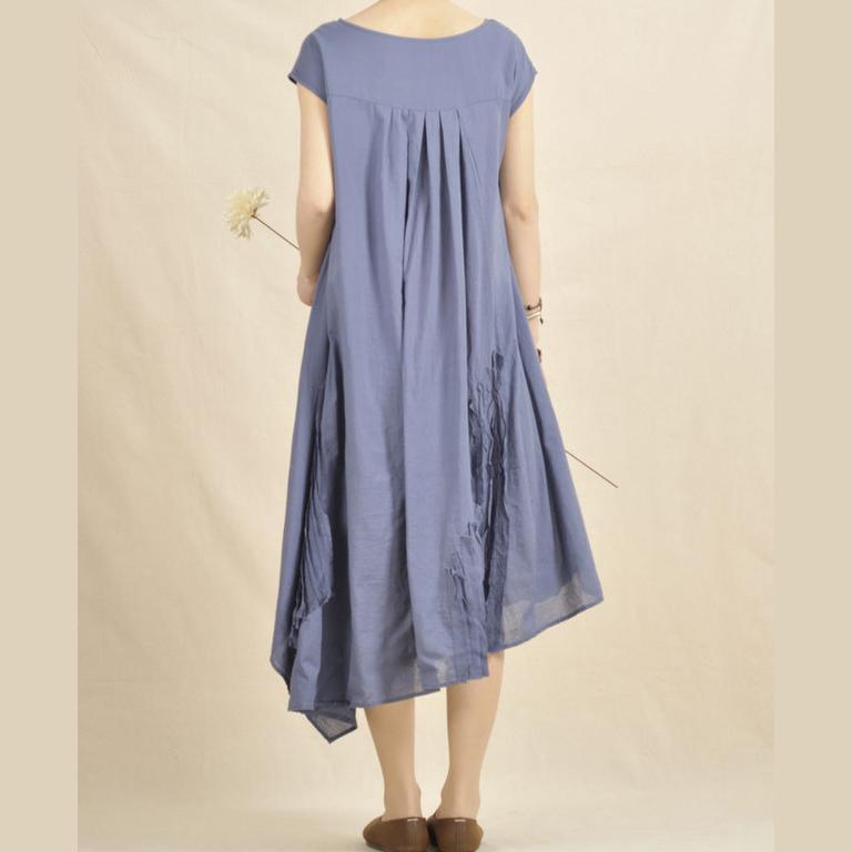 blue linen summer dress unique caftan dresses