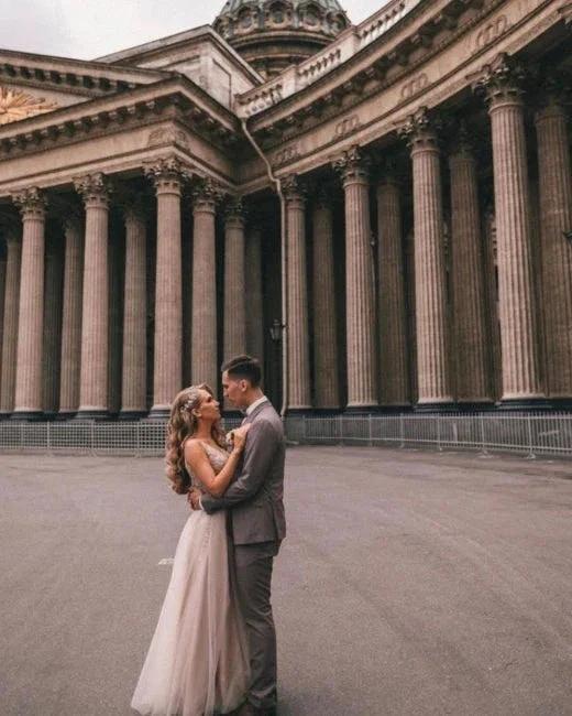 Boho A-line V-Neck Slit Wedding Dresses with Lace (ZD16434)