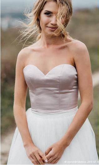 Boho Wedding Dress Low Open Back Bridal Gown Separates Wedding Dress (ZD15285)