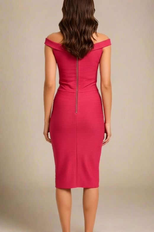 Breanna Bandage Dress - Chilli Red