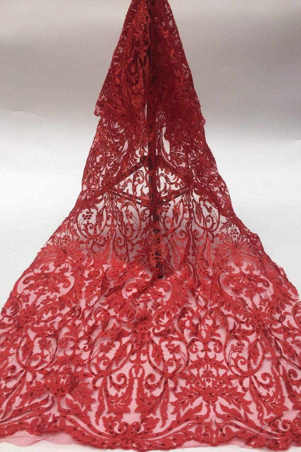 Burgundy Deep V-Neck Long Sleeve Mermaid Prom Dress With Sequins