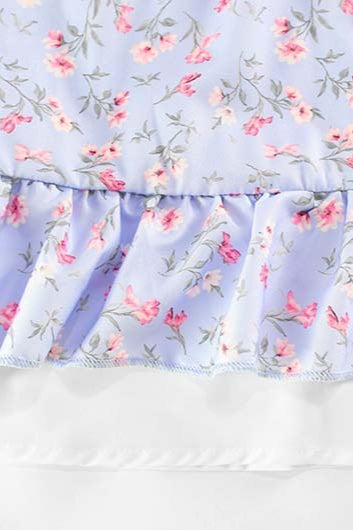 Ruffled Collar Floral Work Dress - View 5 | VelvetHem
