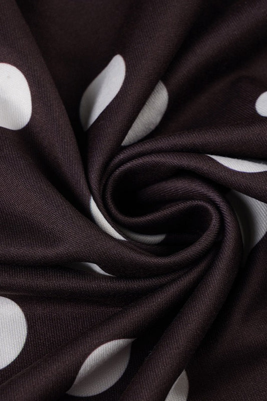 Polka Dot U-Neck Ruffled Bodycon Maxi Dress - View 5 | VelvetHem