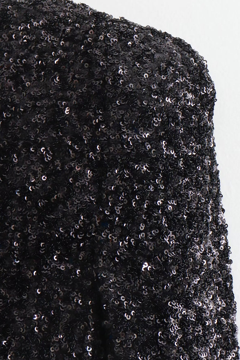 Elegant Solid Sequins Backless O Neck Evening Dresses - View 5 | VelvetHem