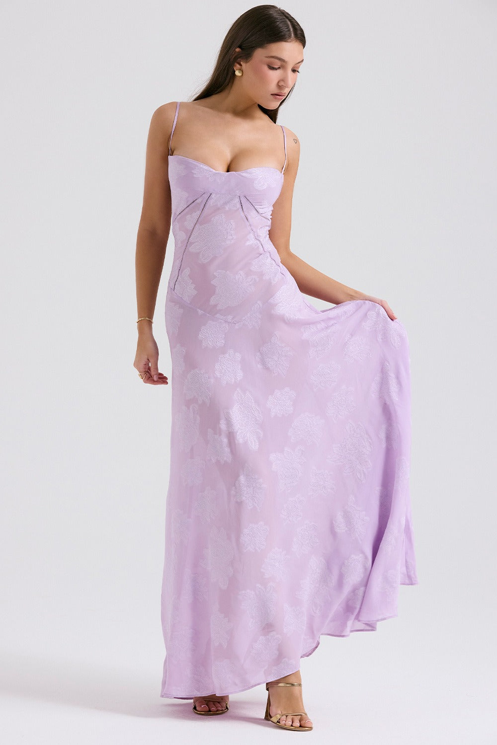 Lace Tie - Strap Romantic Maxi Dress