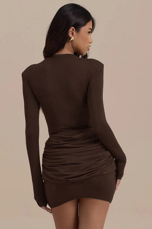Slim-Fit Ruched Bardot Work Dress - View 4 | VelvetHem
