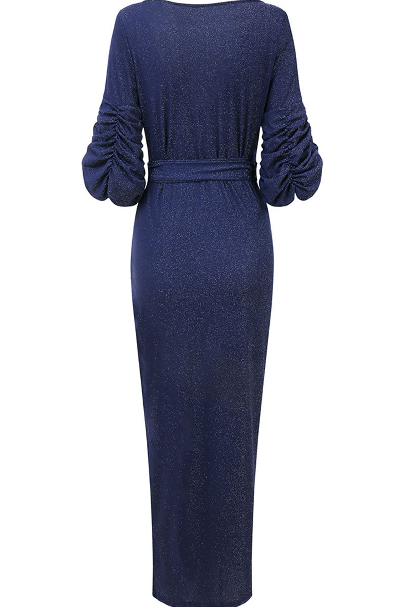 Sexy Solid Patchwork V Neck Evening Dress Dresses(3 Colors) - View 12 | VelvetHem