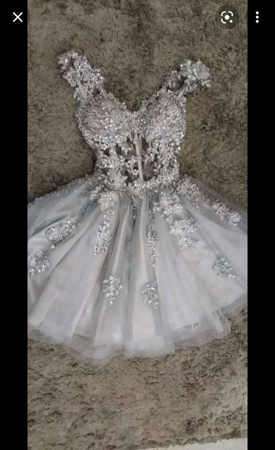 A-Line 18th Birthday Dresses Short Gray Homecoming Dress