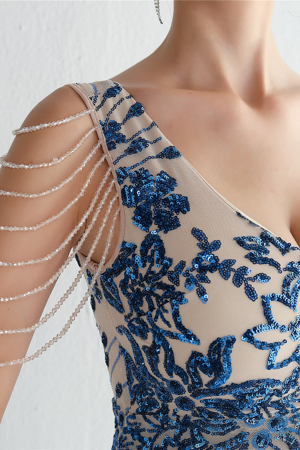 Elegant Long Slim Sequin Formal Event Sequin Dress - View 2 | VelvetHem
