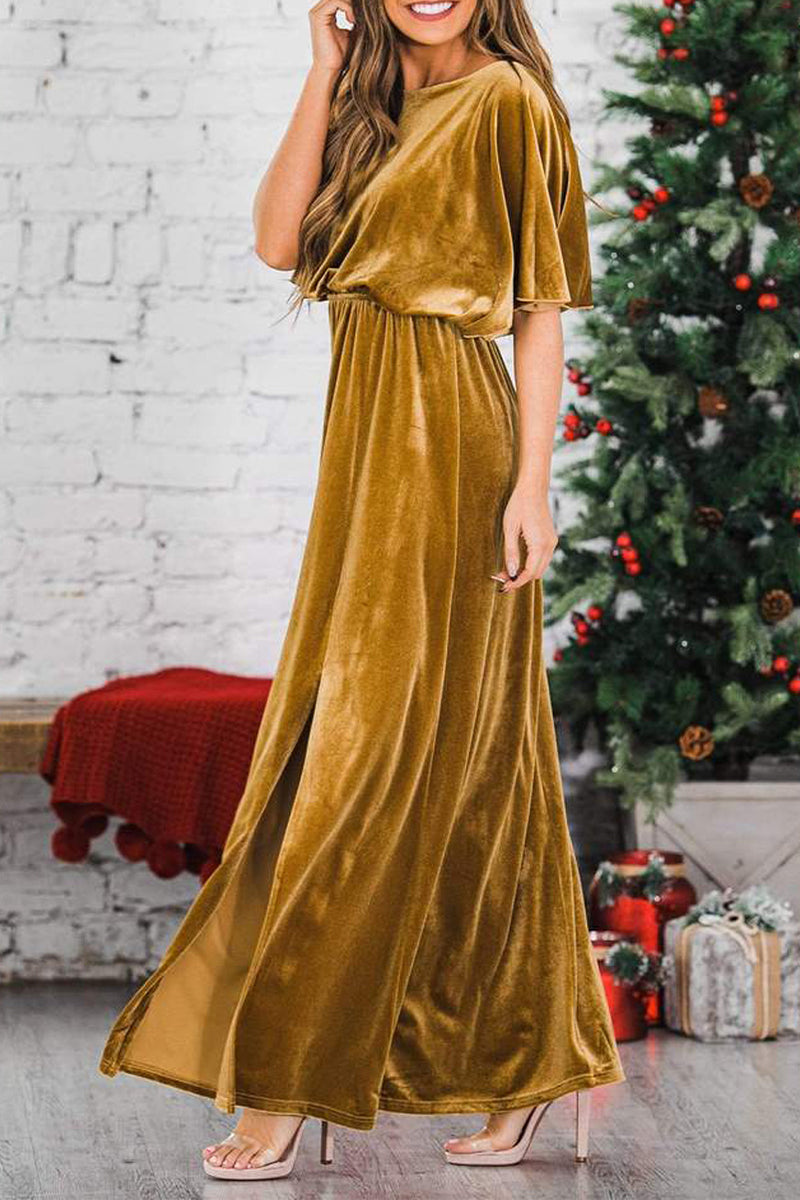 Sexy Elegant Solid Color O Neck Evening Dress Dresses(4 Colors) - View 3 | VelvetHem