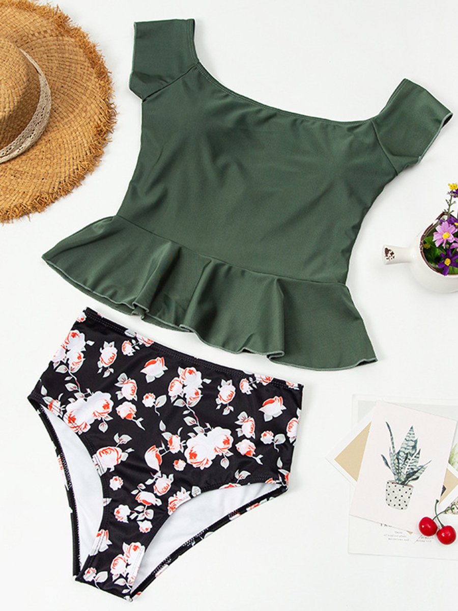 Dania Floral Colorblock Tankini Swimsuit