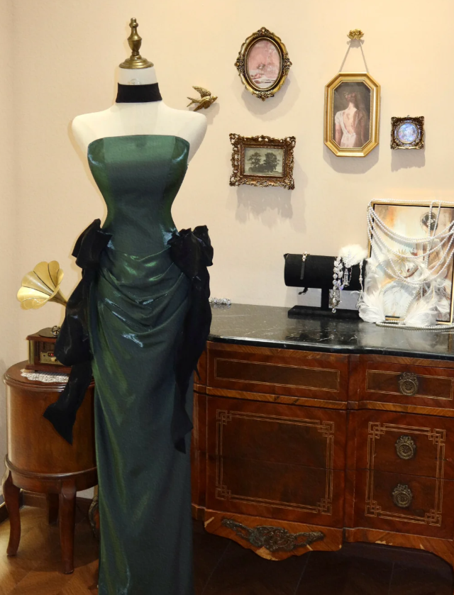 Sleeveless Green Prom Party Dress Stunning Evening Dress Birthday Outfit - FashionDia