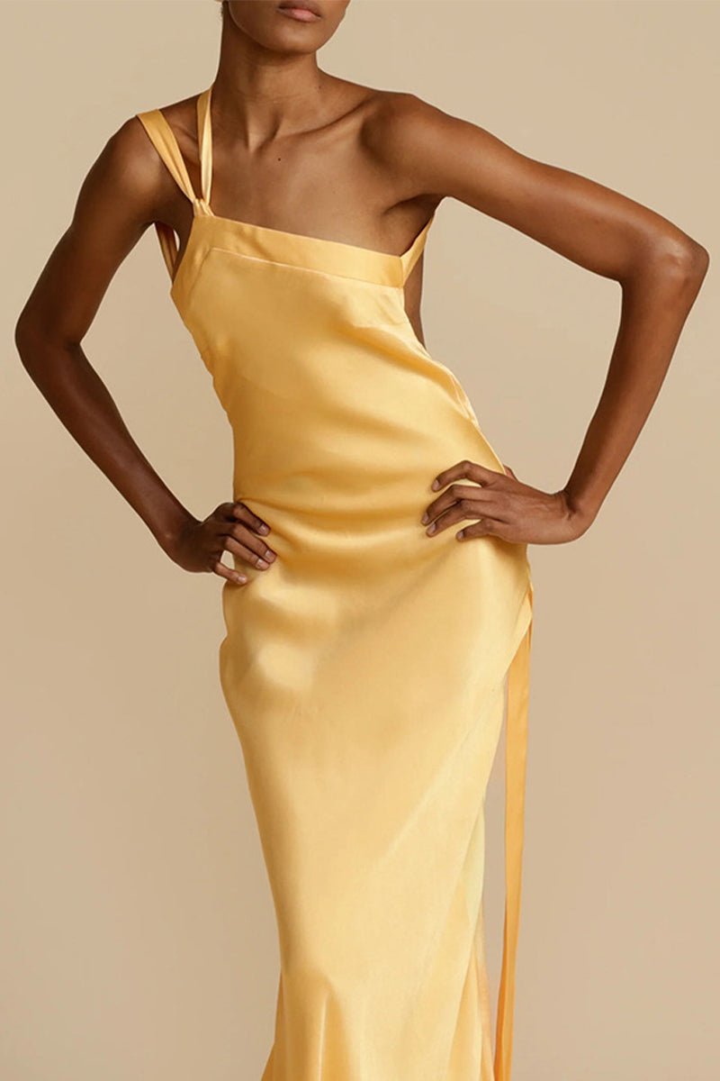 Elegant Formal Solid Backless Oblique Collar Evening Dress Dresses - View 4 | VelvetHem