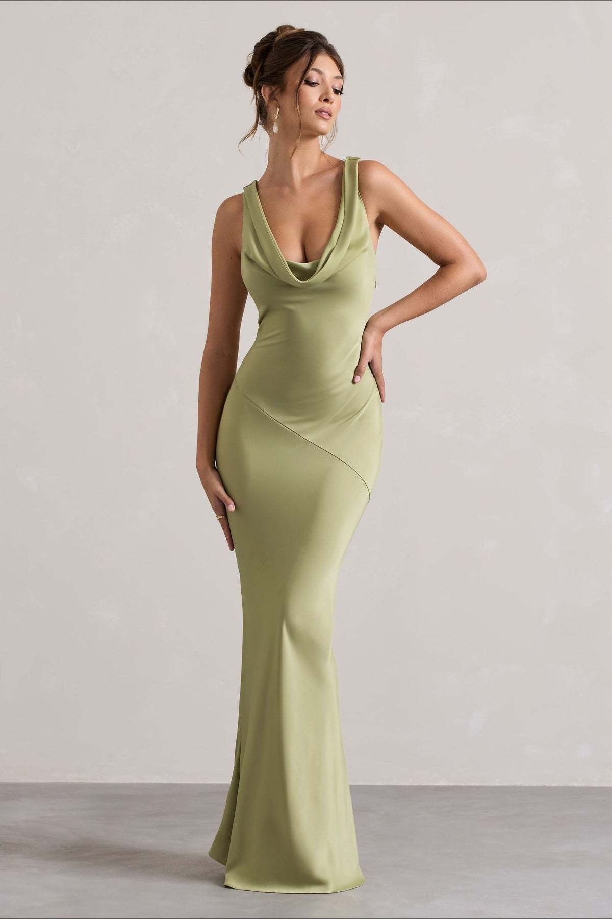 Satin Mermaid Low-Back Party Dress