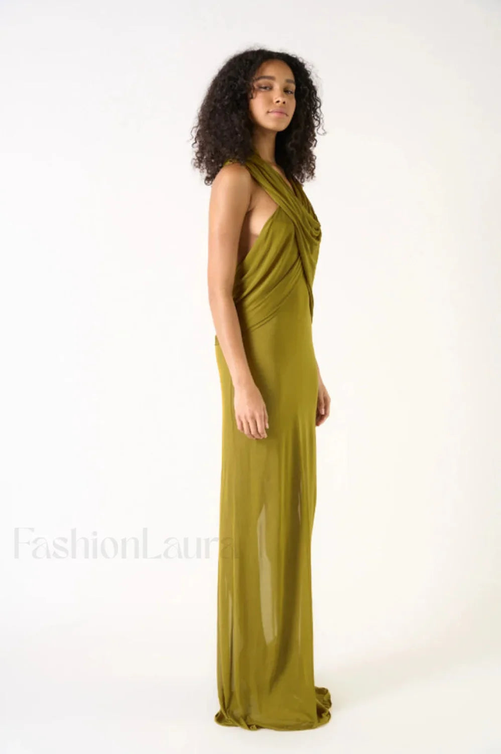 Carleigh Ruche Maxi Charming Dress With Headscarf