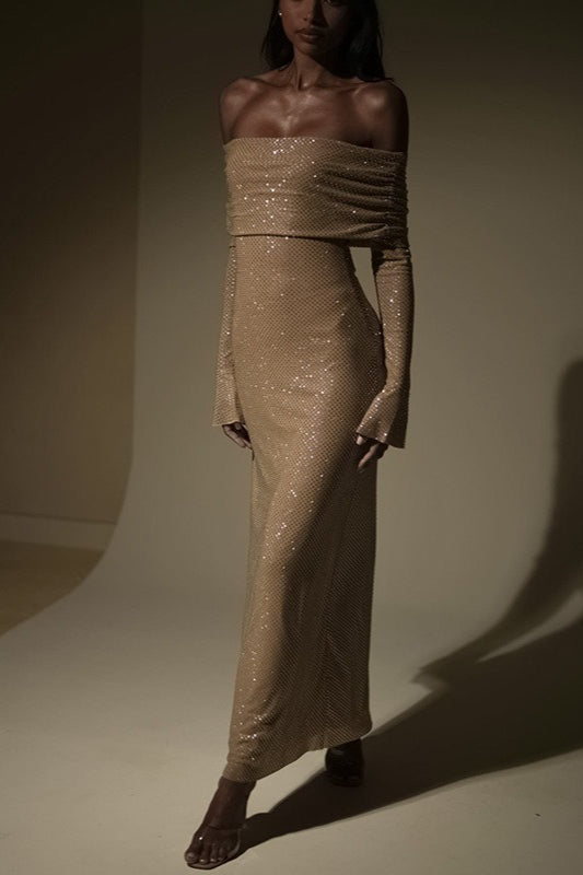 Bodycon Sequin Maxi Party Dress - View 5 | VelvetHem