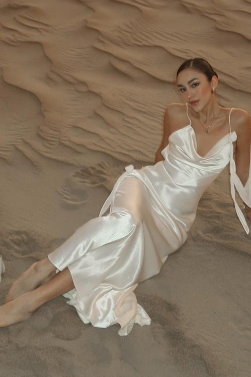 Cami Backless Maxi Silk Dress - View 2 | VelvetHem