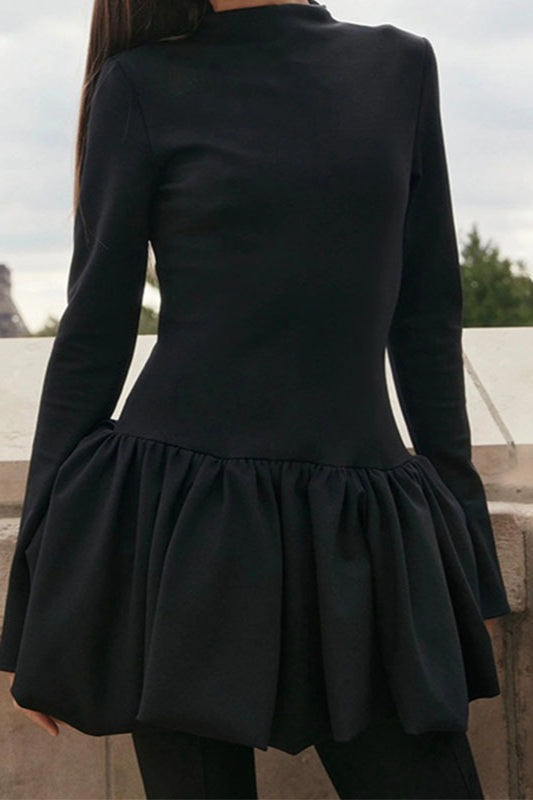 Y2K Fitted High Neck Mini Work Dress - View 7 | VelvetHem