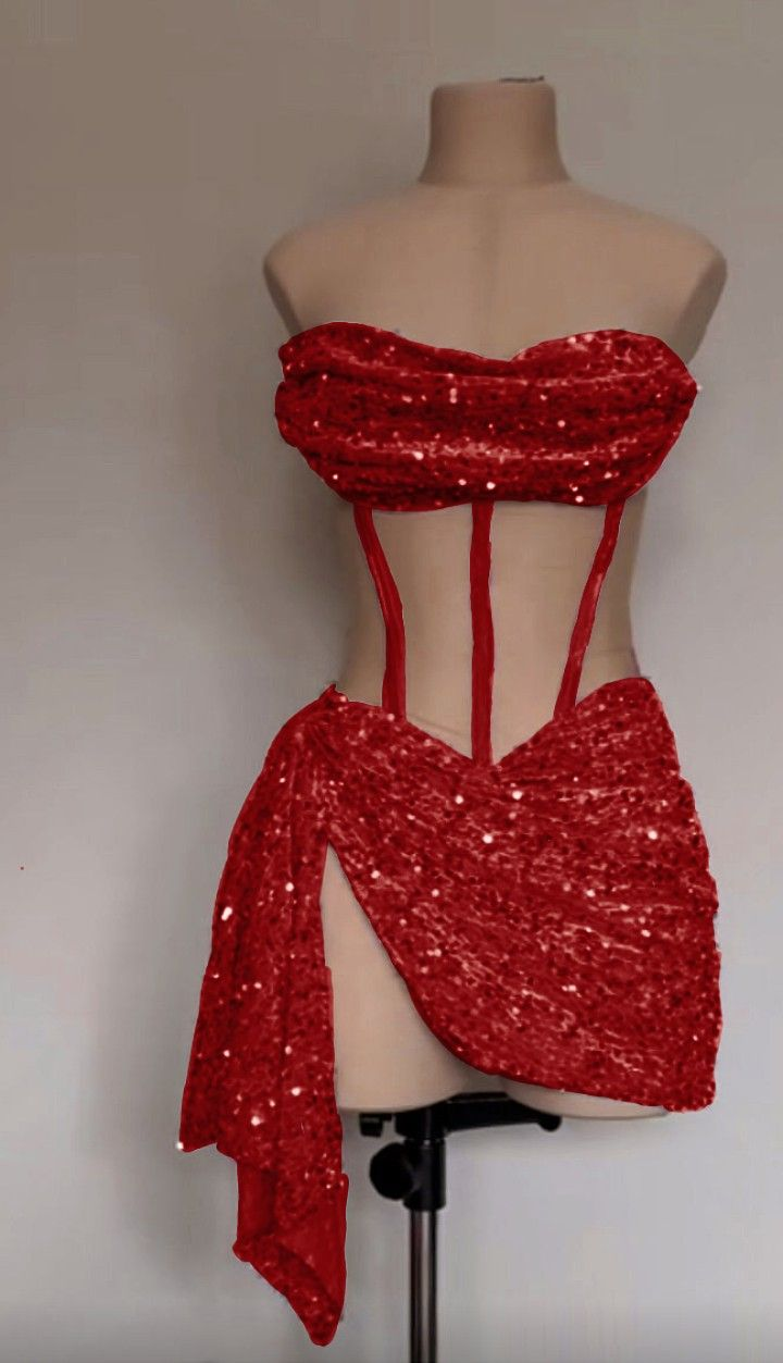 Sexy Pink Sequin Birthday Dress Short Evening Dress J8351