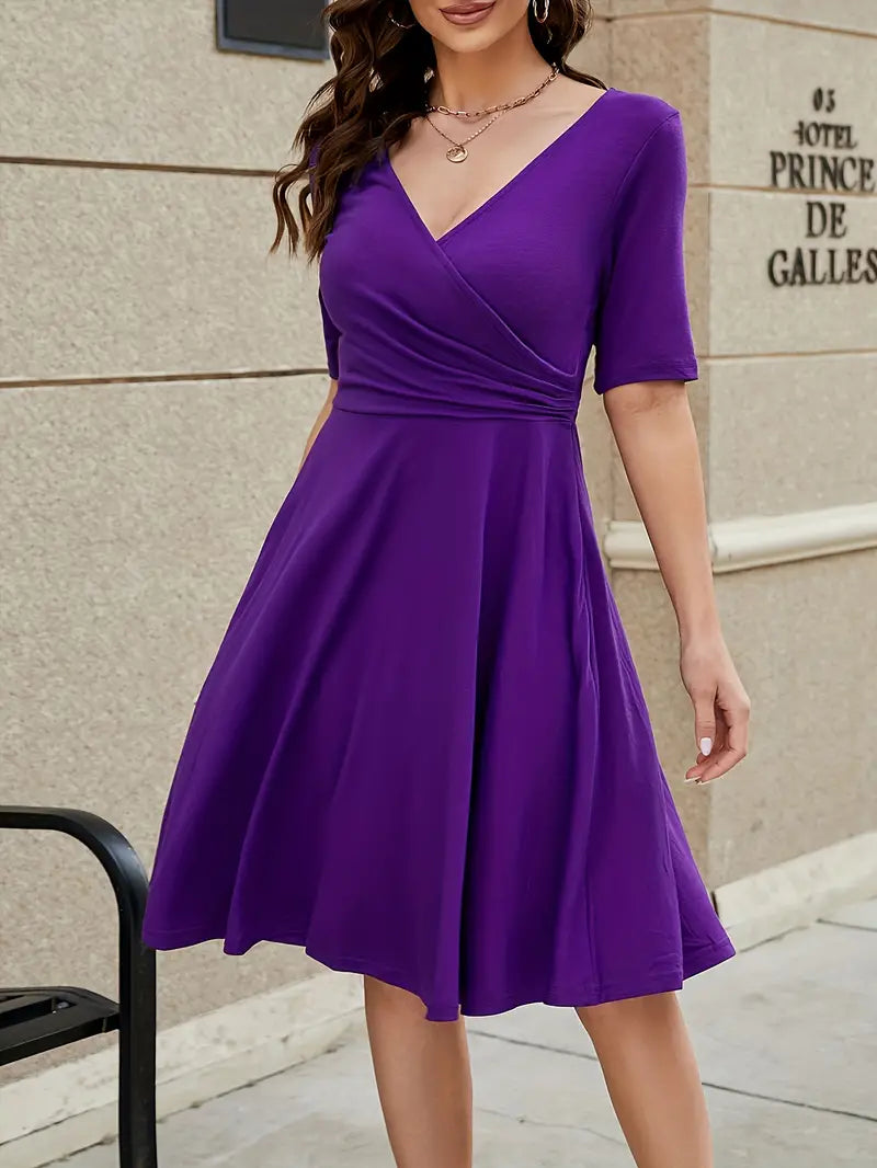 Yesenia Minimalist Women's Knee Length Summer Dress Midi Statement Occasion Edit