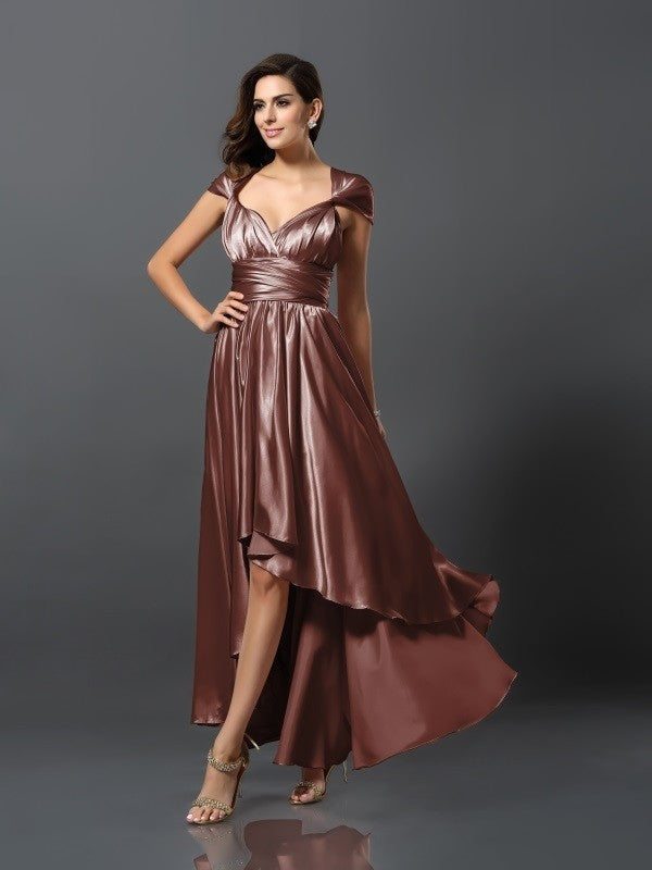 Charming Sleeveless High-Low Bridesmaid Dresses