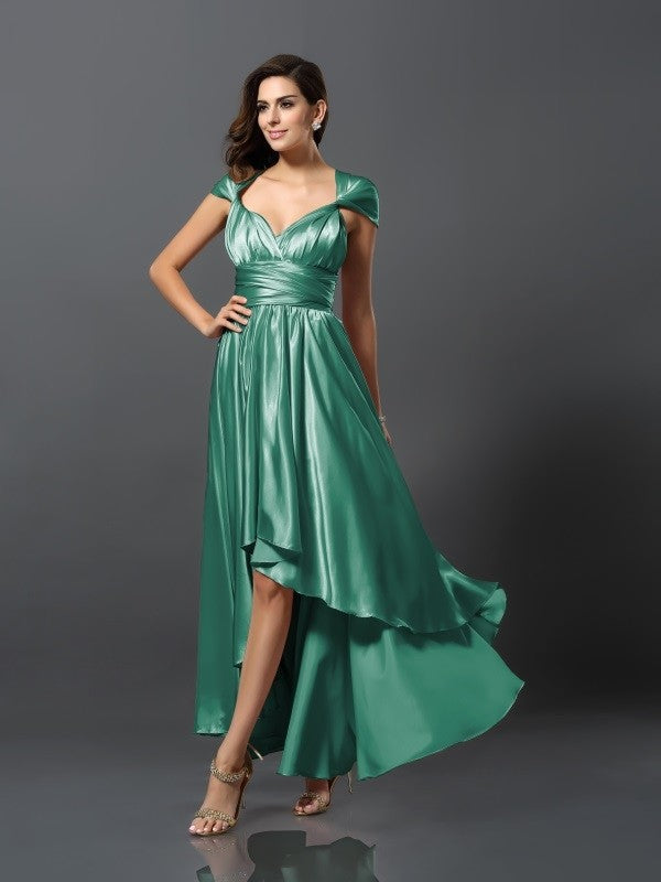 Charming Sleeveless High-Low Bridesmaid Dresses