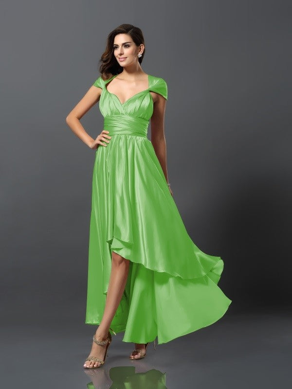 Charming Sleeveless High-Low Bridesmaid Dresses