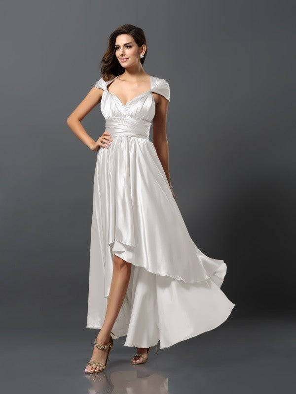 Charming Sleeveless High-Low Bridesmaid Dresses