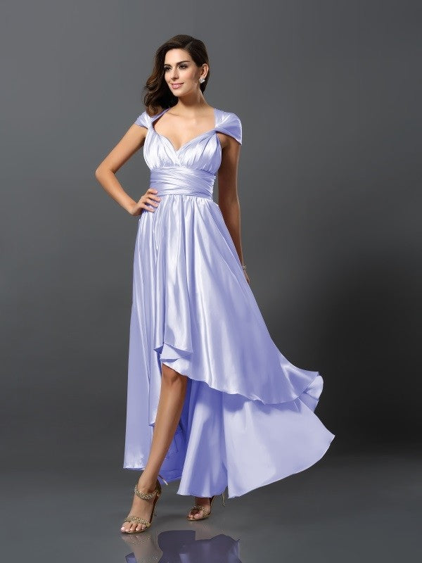 Charming Sleeveless High-Low Bridesmaid Dresses