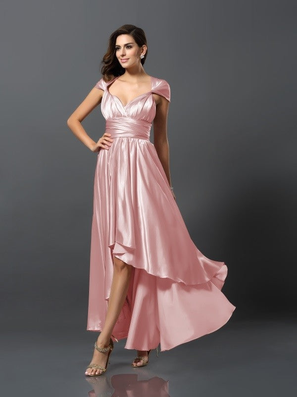 Charming Sleeveless High-Low Bridesmaid Dresses