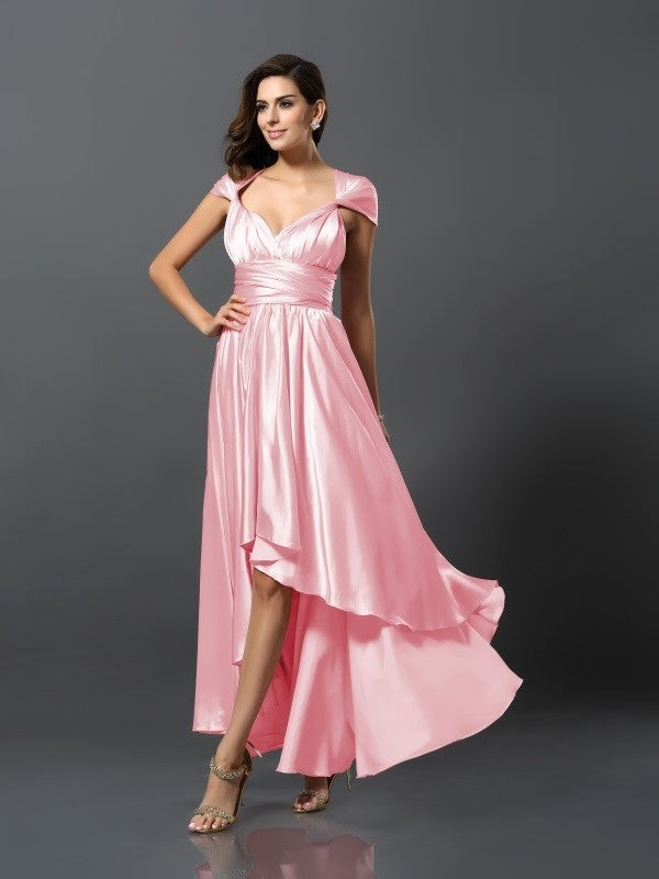 Charming Sleeveless High-Low Bridesmaid Dresses