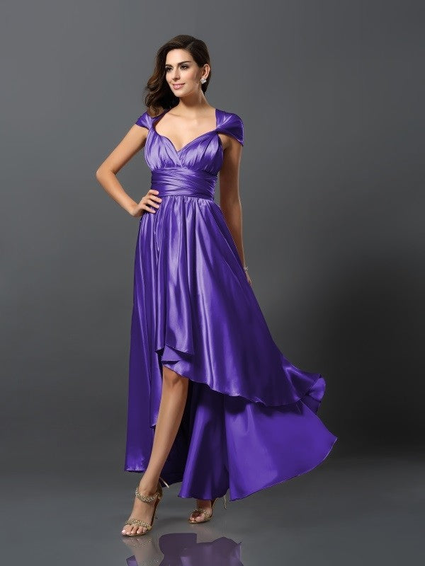 Charming Sleeveless High-Low Bridesmaid Dresses