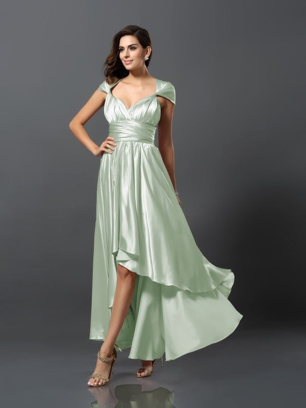 Charming Sleeveless High-Low Bridesmaid Dresses