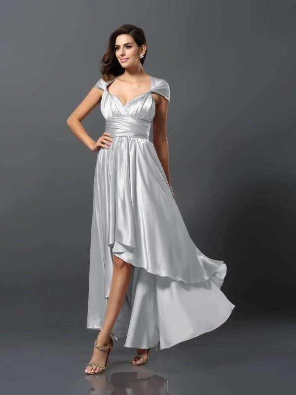 Charming Sleeveless High-Low Bridesmaid Dresses