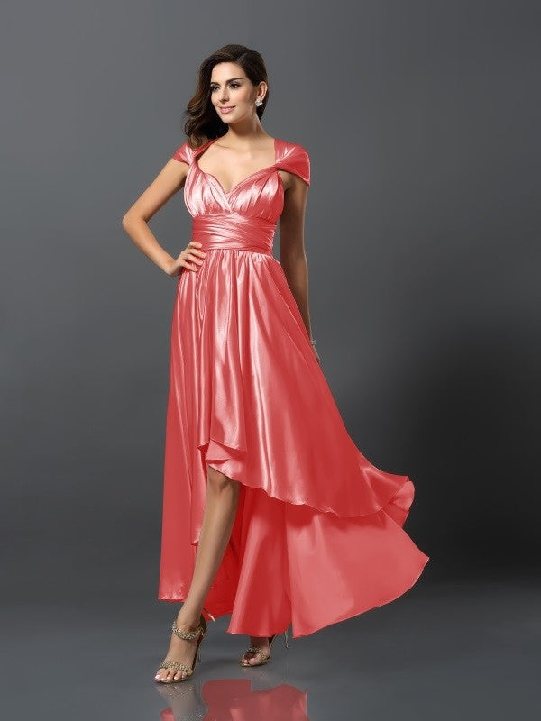Charming Sleeveless High-Low Bridesmaid Dresses