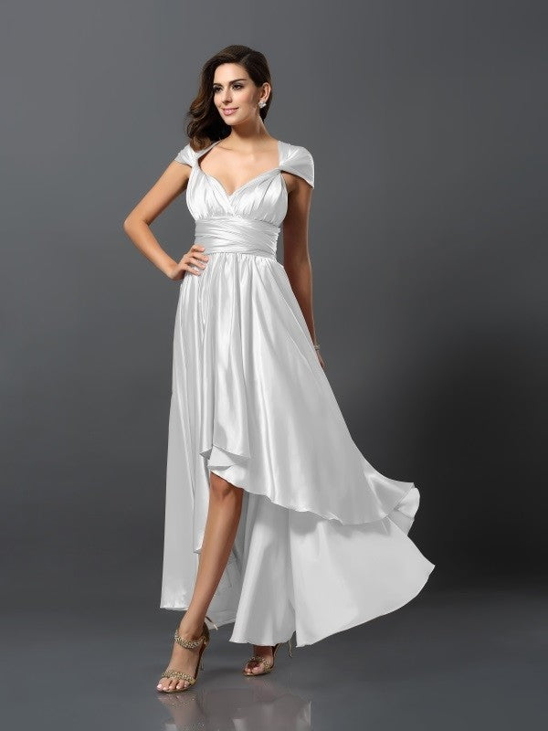 Charming Sleeveless High-Low Bridesmaid Dresses