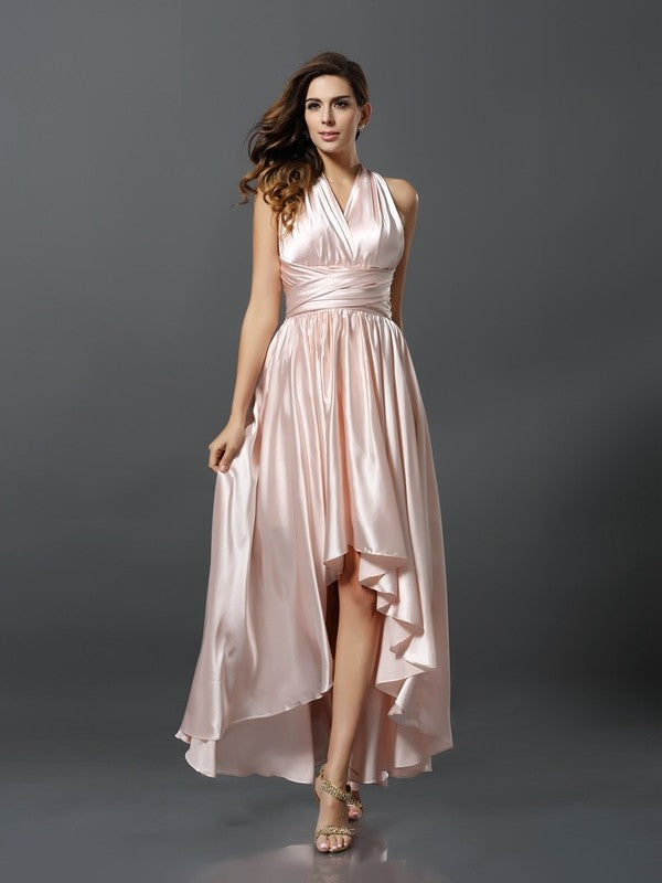 Charming Sleeveless High-Low Bridesmaid Dresses