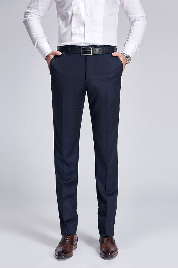 Chic Blue Dots Shawl Lapel Wedding Tuxedos Dark Navy Wedding Suits for Men