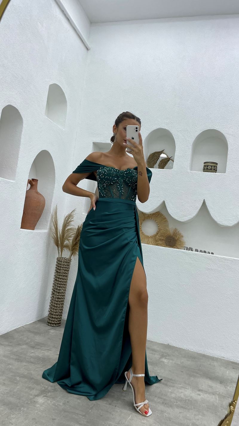 Chic Off-the-Shoulder Sleeveless Mermaid Prom Dresses Long Slit Online