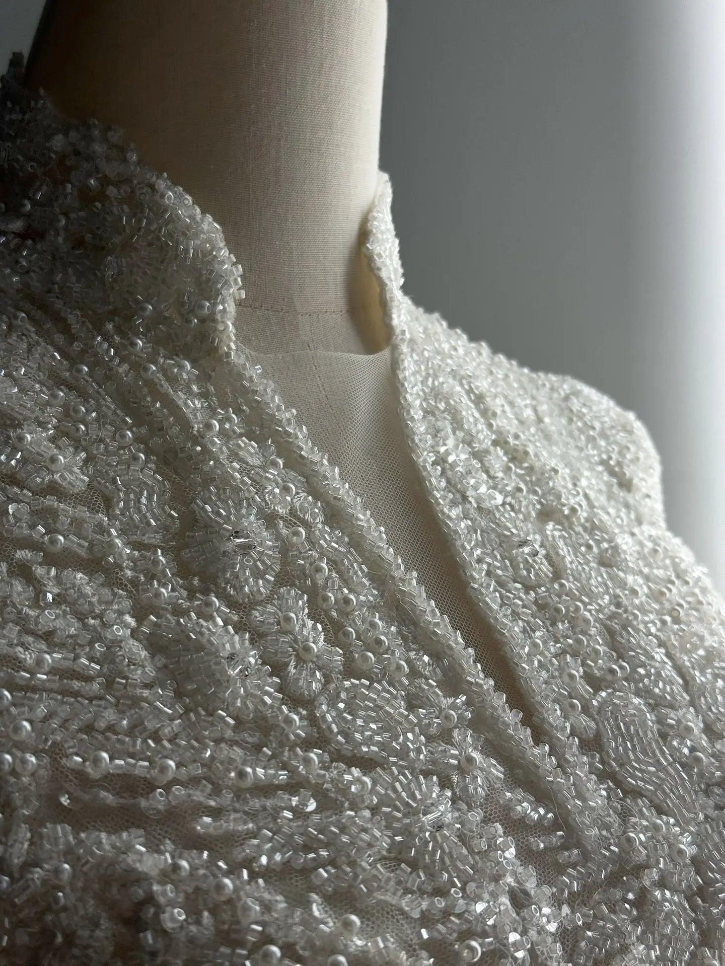 Luxury Sequin Pearl Long Sleeve Ball Gown Wedding Dress ZP186