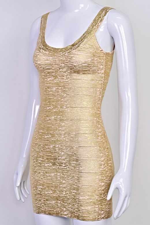 Cindy Bandage Mini Dress - Gold