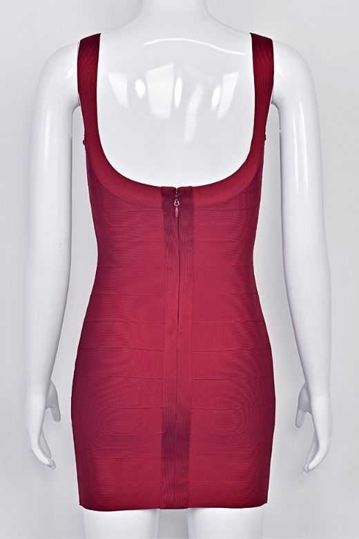 Cindy Bandage Mini Dress - Red Wine