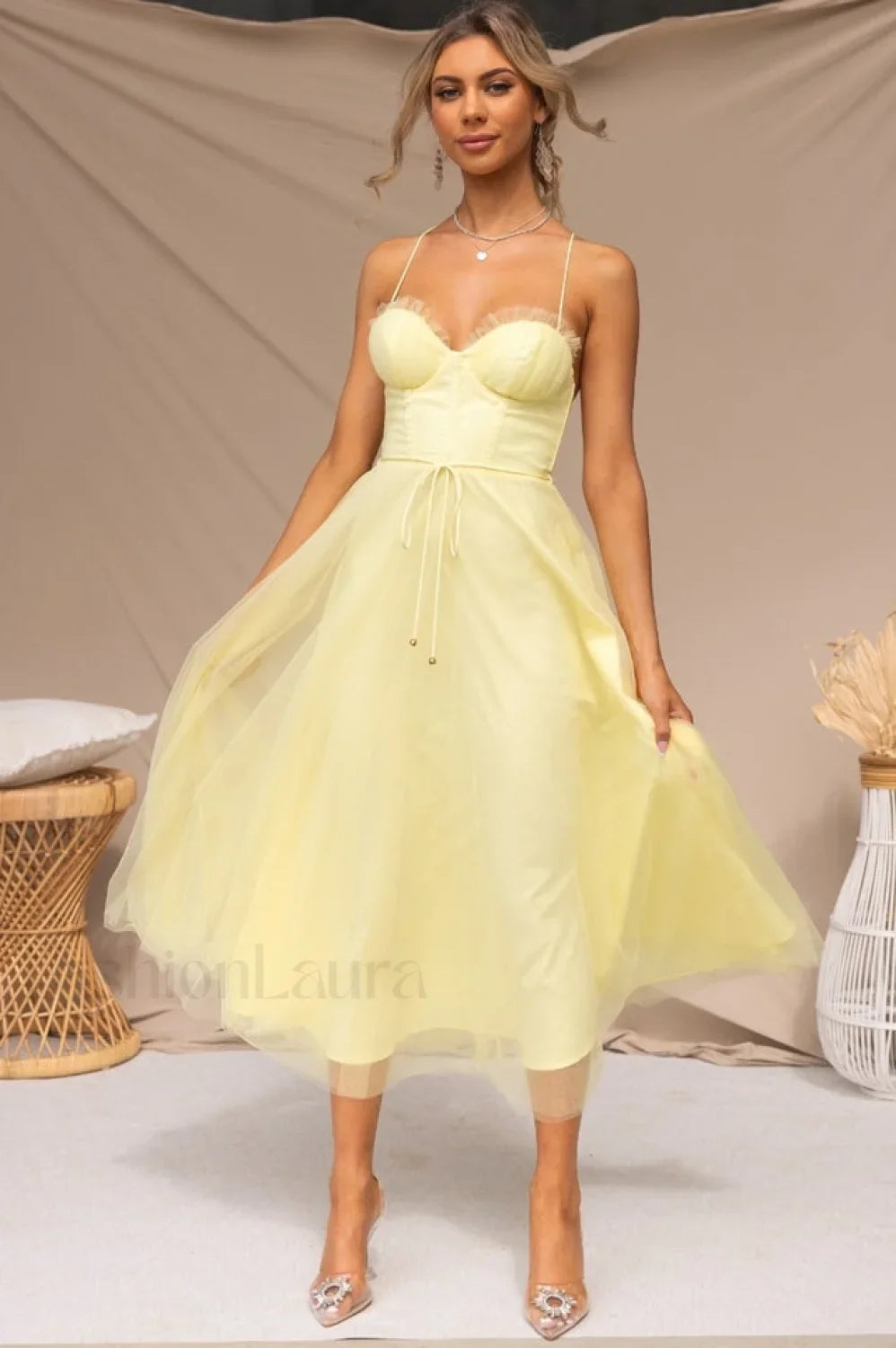 Cindy Tulle Stylish Midi Dress