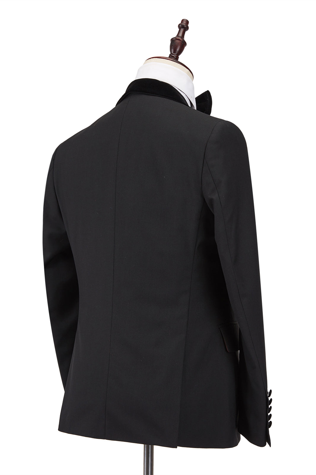 Claassic Stitching Velvet Shawl Lapel Black One Button Men Formal Wedding Suit Tuxedos Online