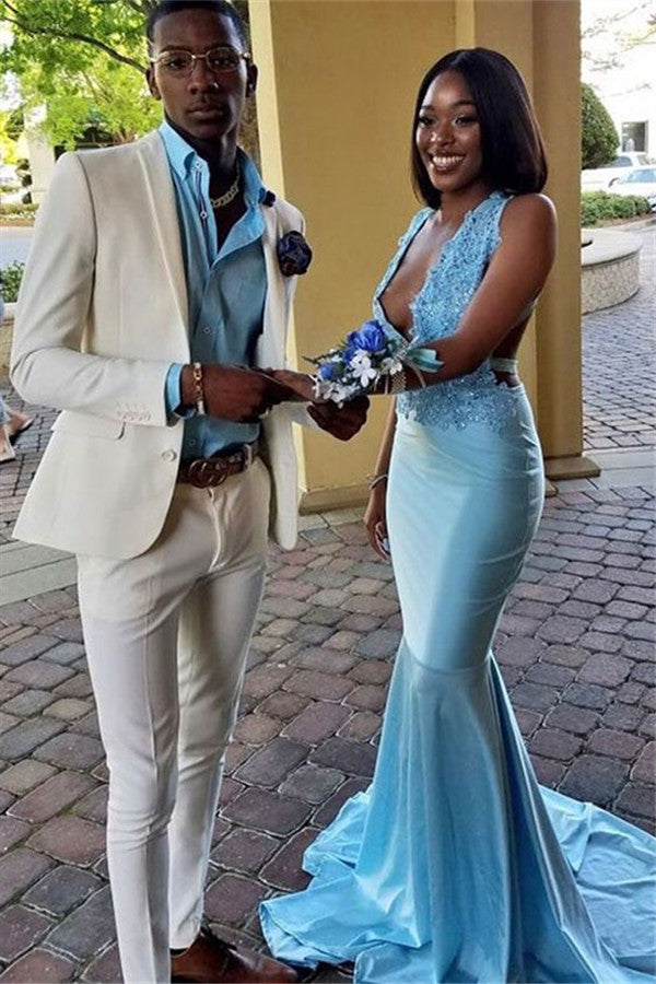 Classy Bespoke White Slim-Fit Mens Prom Outfits Online