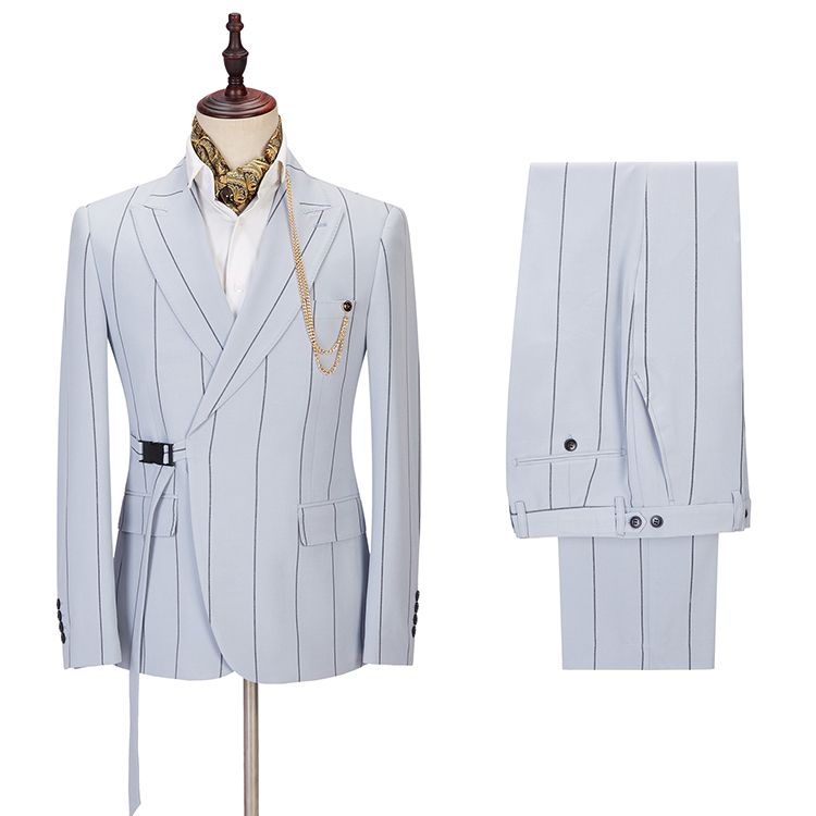 Classy Striped Peaked Lapel Men Suits Online