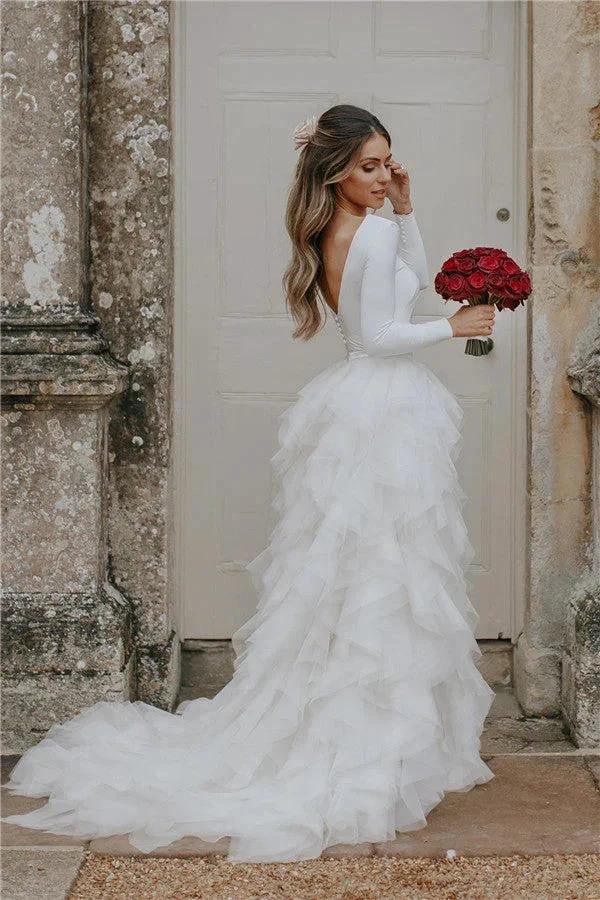 Classy Wedding Dress Sleeveless plit (ZD13866)