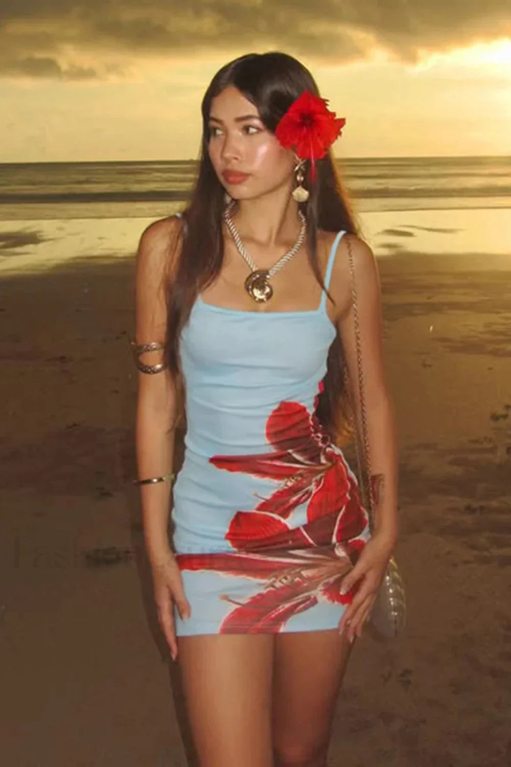 Minimalist Colorful Printed Waist Dress for Modern Fashion Wear