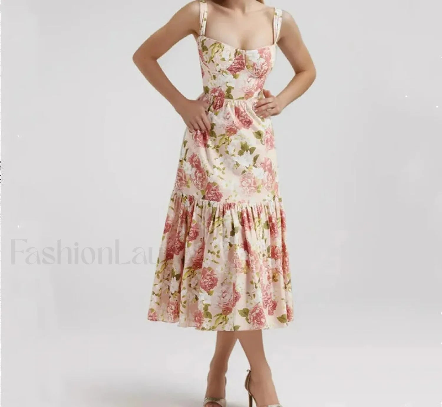 Corset Ruffled Silk Dress with Modern Everyday Styling Boutique Fashion Style